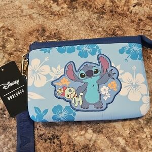 Disney Blue Stitch Hibiscus Wristlet Pouch